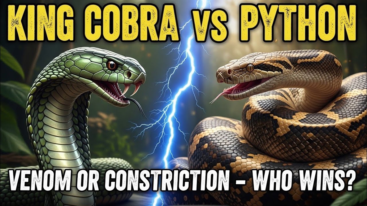 King Cobra vs Python: Venom or Constriction – Who Wins? #SnakeBattle# ...