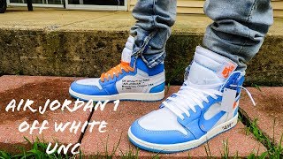 unc off white on feet