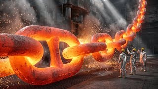 INSIDE THE GIANT ANCHOR CHAIN FACTORY – (FULL PROCESS) How Massive Ship Chains Are Forged