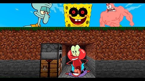 Minecraft Speedrunner Mr Krabs VS 3 Hunters - SpongeBob Animation