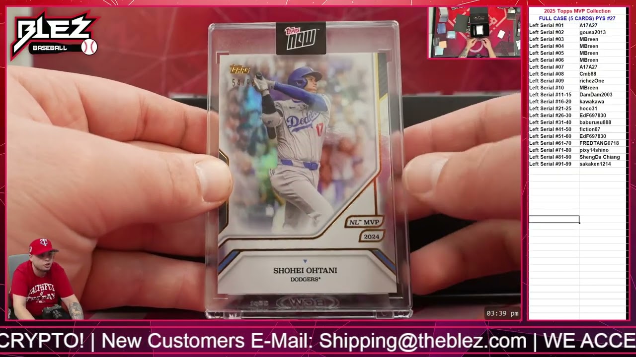 2025 Topps MVP Collection FULL CASE BREAK Pick Your Serial #27 