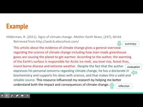 The Annotation Part of the Annotated Bibliography