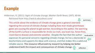 The Annotation Part of the Annotated Bibliography