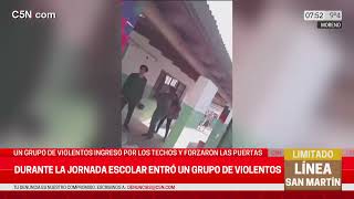 UN GRUPO de VIOLENTOS INGRESÓ a una ESCUELA en MORENO: LOS ALUMNOS REGISTRARON las ESCENAS