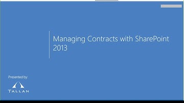 Managing Contracts with SharePoint 2013