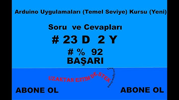 Arduino Uygulamaları (Temel Seviye) Kursu  Soru ve Cevapları