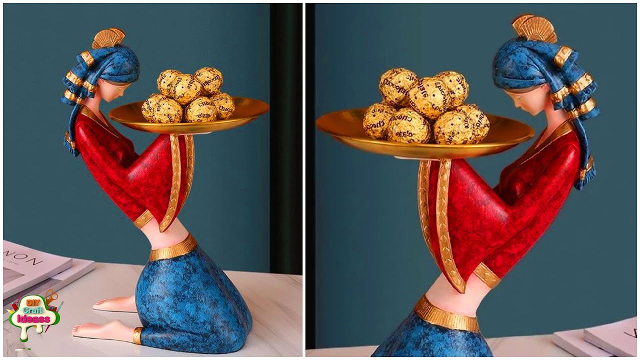 Best out of waste bottle Girl statue making idea with plastic bottle