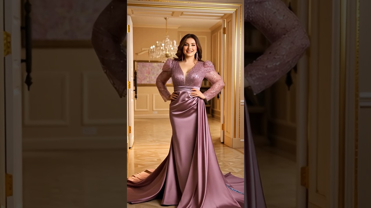 Maroon Sequin Queen – Long Sleeve Sparkle Evening Gown 🔥🖤