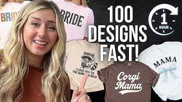 How to Create 100 T-shirt Designs in 1 Hour! (full tutorial)