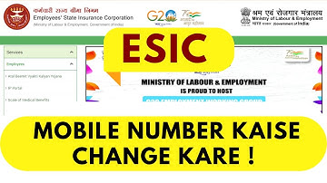 ESIC Me Mobile Number Kaise Change Kare !