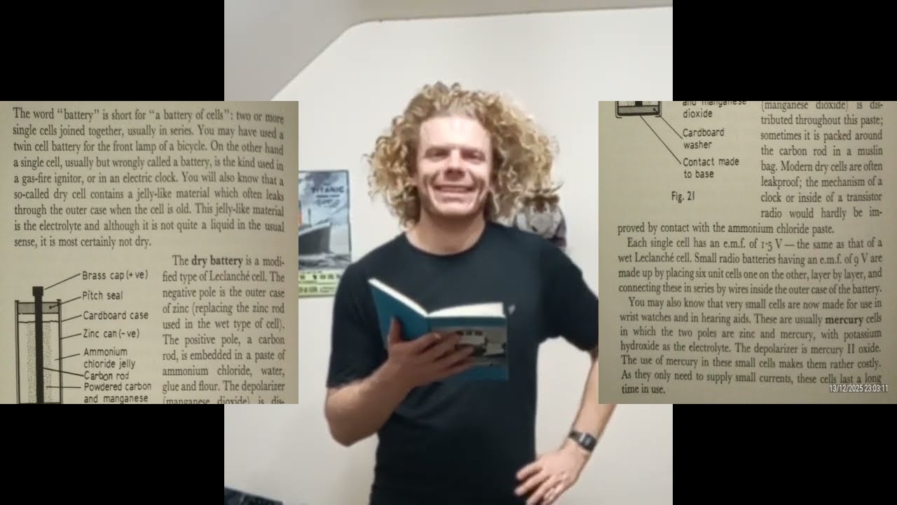 Electrical Engineering Part 23, The Dry Battery, and Standing Yoga, Reg. XPPPQRQO