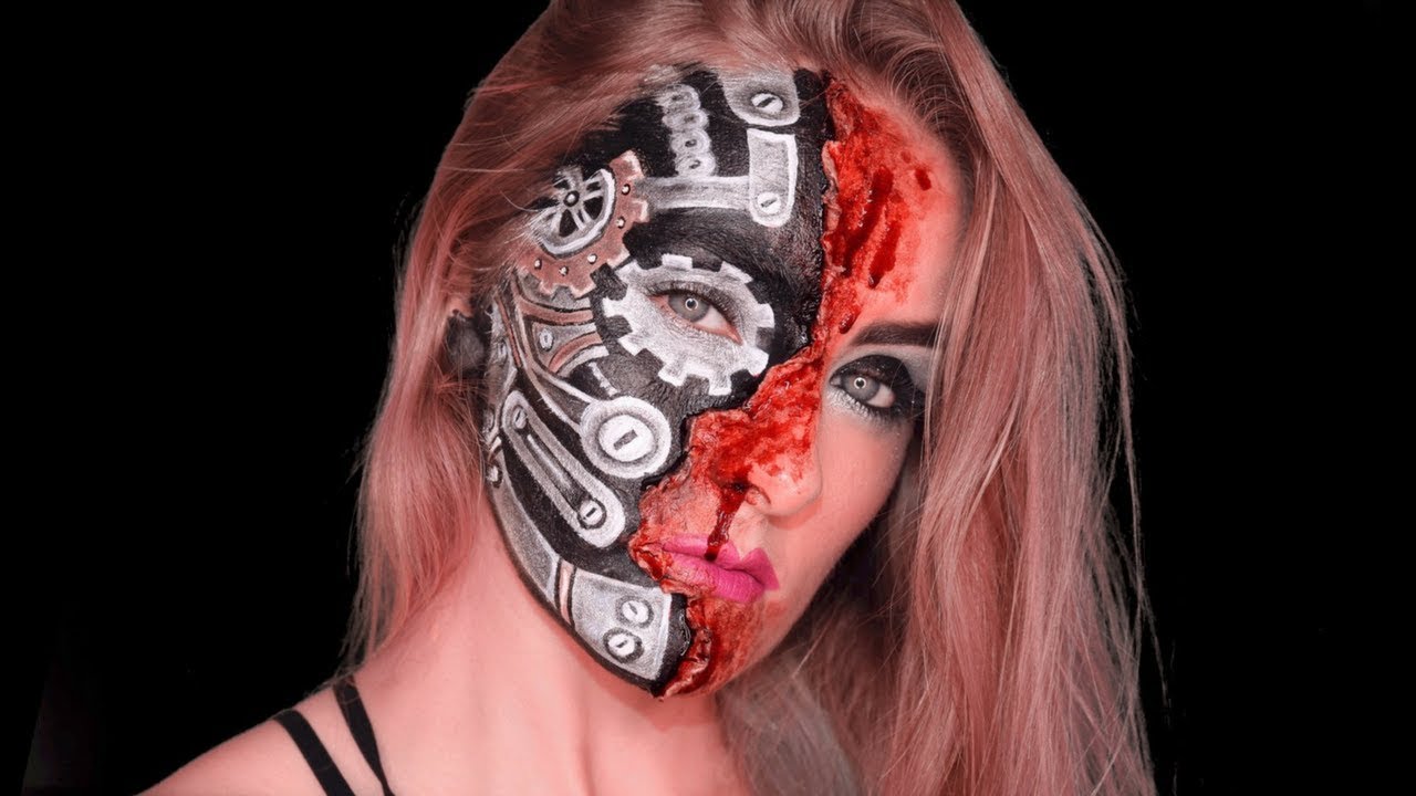 Mechanical Terminator Halloween Makeup Tutorial Day 31 Of 31 Days