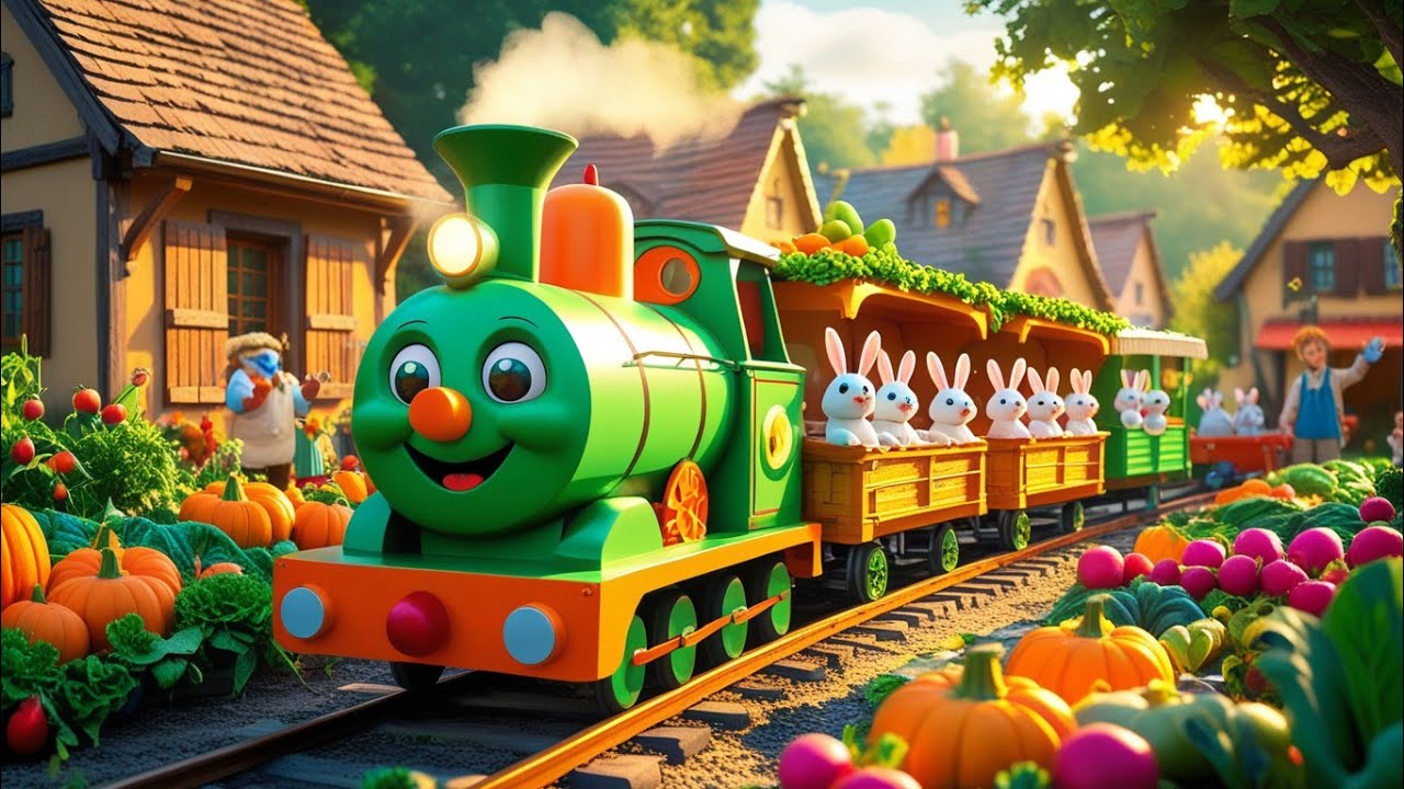 🐰🚂 The Bunny Harvest Train! 🍁🎃 | Fun Kids' Adventure 