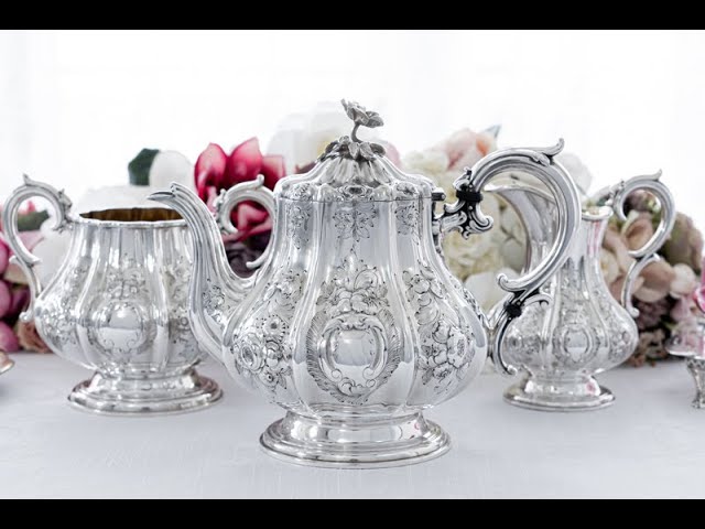 シルバープレート 特級 1859年 エルキントン 可憐なお花の摘み お花の