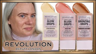NEW! MAKEUP REVOLUTION BRONZING DROPS, GLOW DROPS & BLUSH DROPS Review 4K | Clare Walch screenshot 5