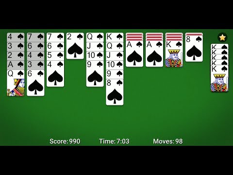 Spider Solitaire (by MobilityWare) - free offline solitaire card game for Android and iOS - gameplay