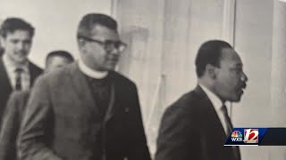 Civil rights leader and pastor James Lawson speaks with WXII 12