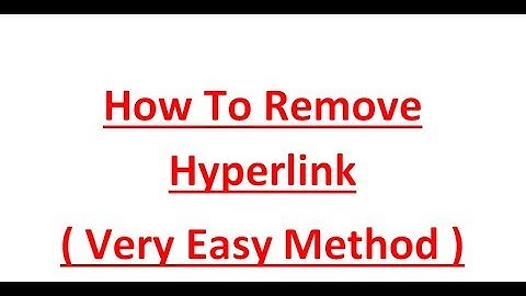 How to remove all hyperlinks at a time in ms word