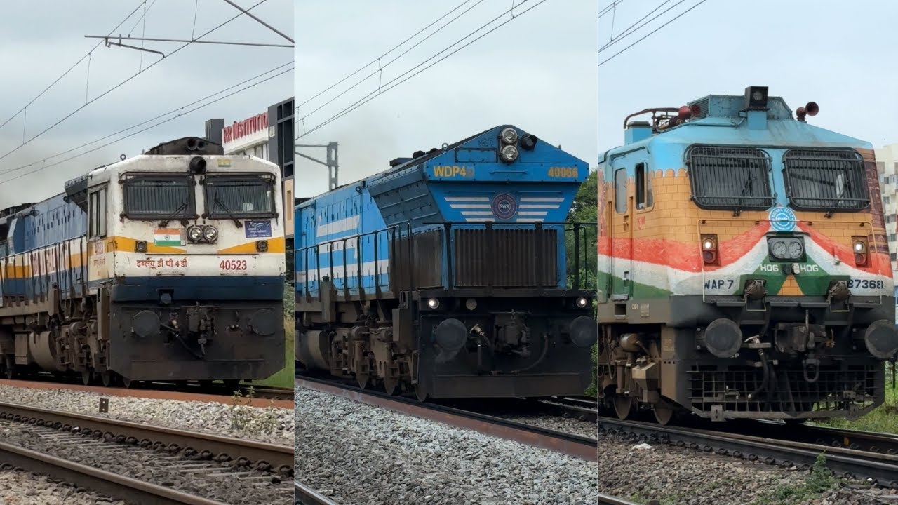 Powerful EMD Twins vs WAP7 vs WDP4B Acceleration | Indian Railways