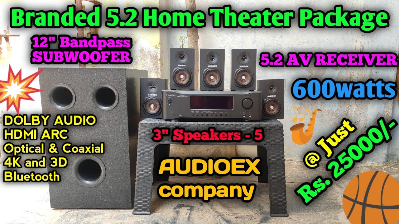Branded Home Theater Package with AV receiver + 5 Speakers + 12