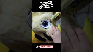 How I furred a bat fursuit head #fursuitmaker #fursuit #costume #howto #tutorial