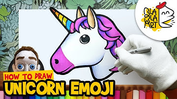 HOW TO DRAW the UNICORN EMOJI | Beautiful Emoji drawing step by step easy and cute | Blabla Art