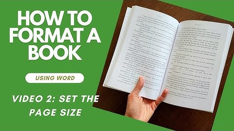 How To FORMAT A BOOK In Word • Video 2: Set The Page Size
