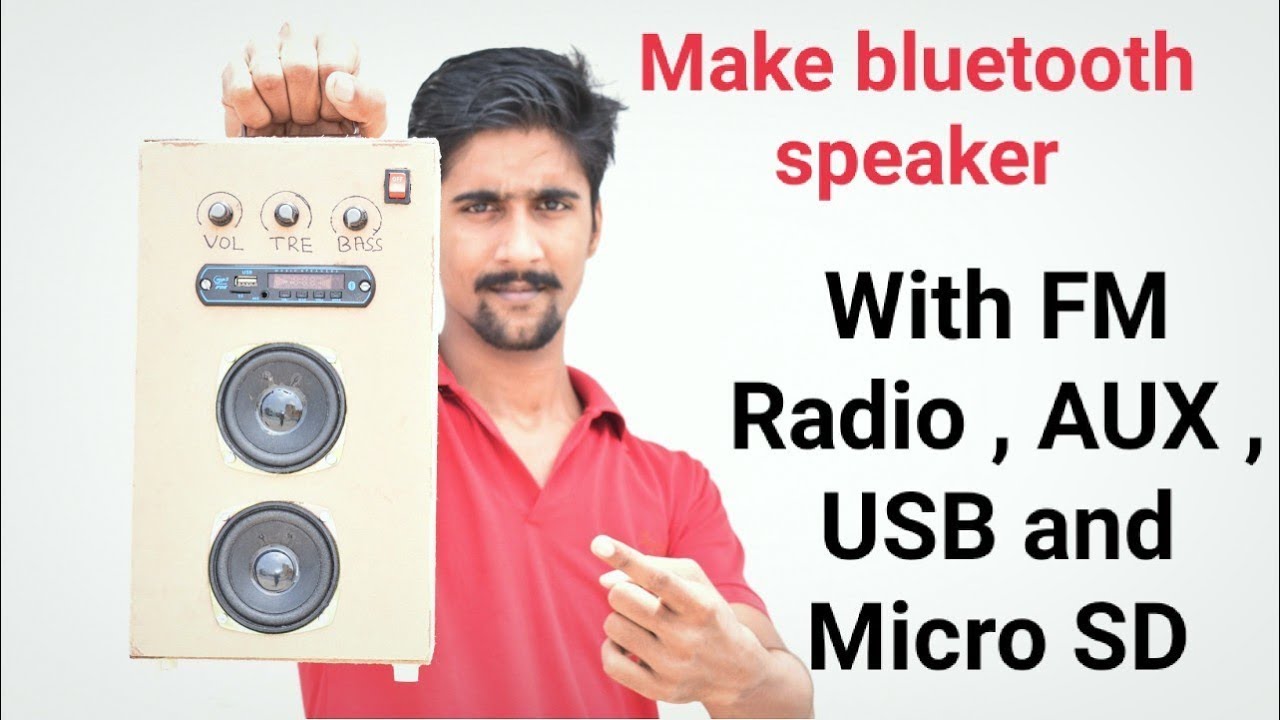 How to make speaker inbuilt amplifier with FM radio , Aux , Usb and SD