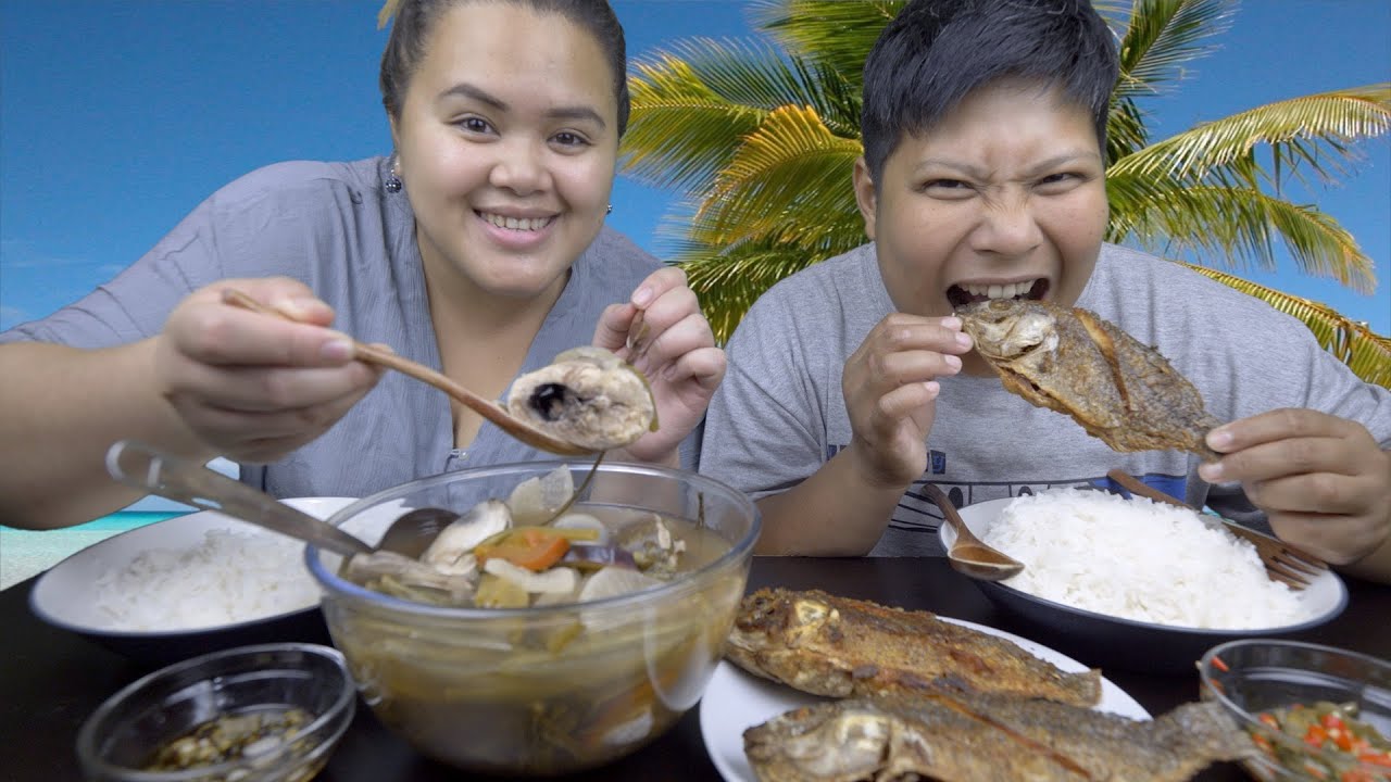 Sinigang na Bangus and Fried Tilapia Filipino food Mukbang YouTube