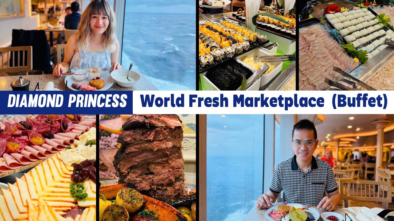 Diamond Princess FREE Food Buffet | Japan Korea Cruise Dining - Vegan - Gluten-free | Ship Tour