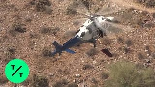 Stretcher Spins Out of Control in Helicopter Rescue Injured 74-Year-Old Hiker