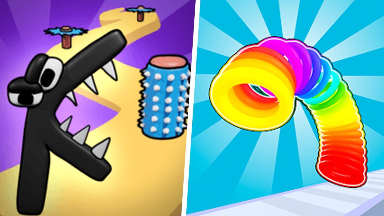 Alphabet Giant Rush vs Slinky Hop 3D - ⭐ Android Walkthrough Gameplay (Part 1)