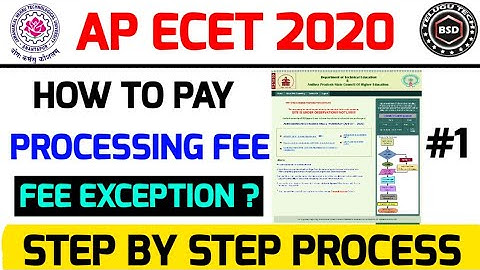 Ap ecet 2020 || how to pay processing fee online ? || full details || step by step process || bsd