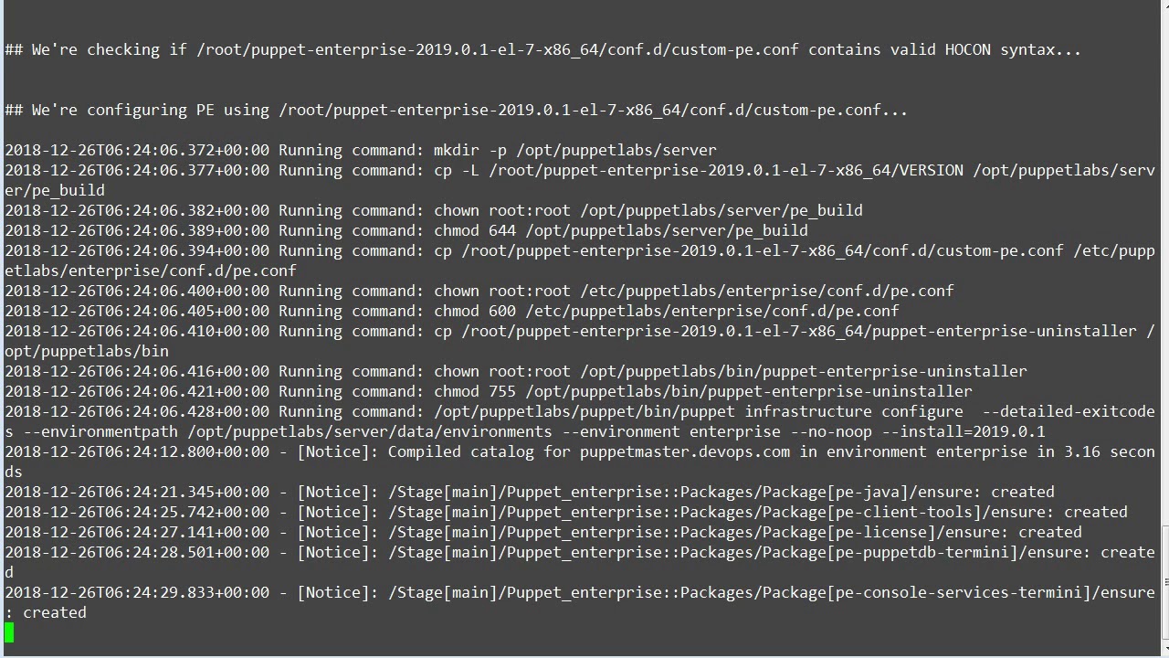 2.3 Environment Setup, Puppet Enterprise Installation Using Command Line