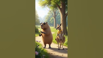 Capy on date with a kangaroo #capybara #funnyanimals ￼