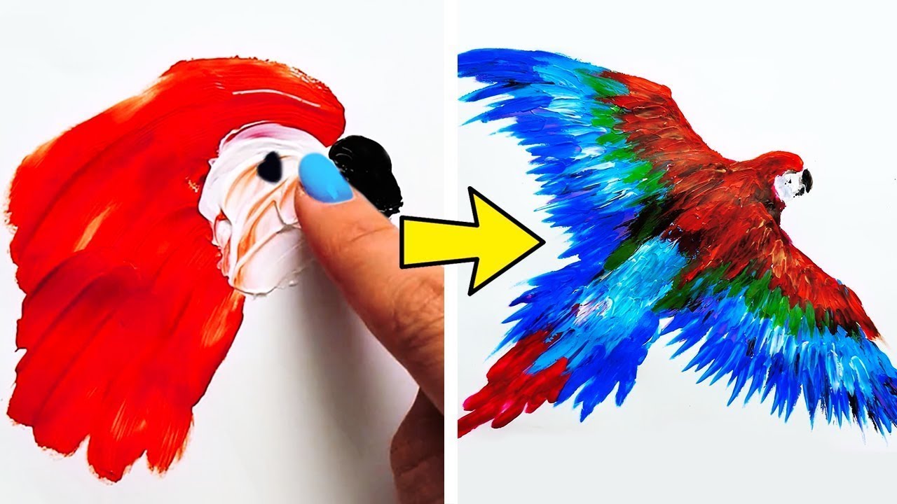 28 IDEIAS INCRÍVEIS E FÁCEIS DE PINTURAS A DEDO PARA PRINCIPIANTES - YouTube