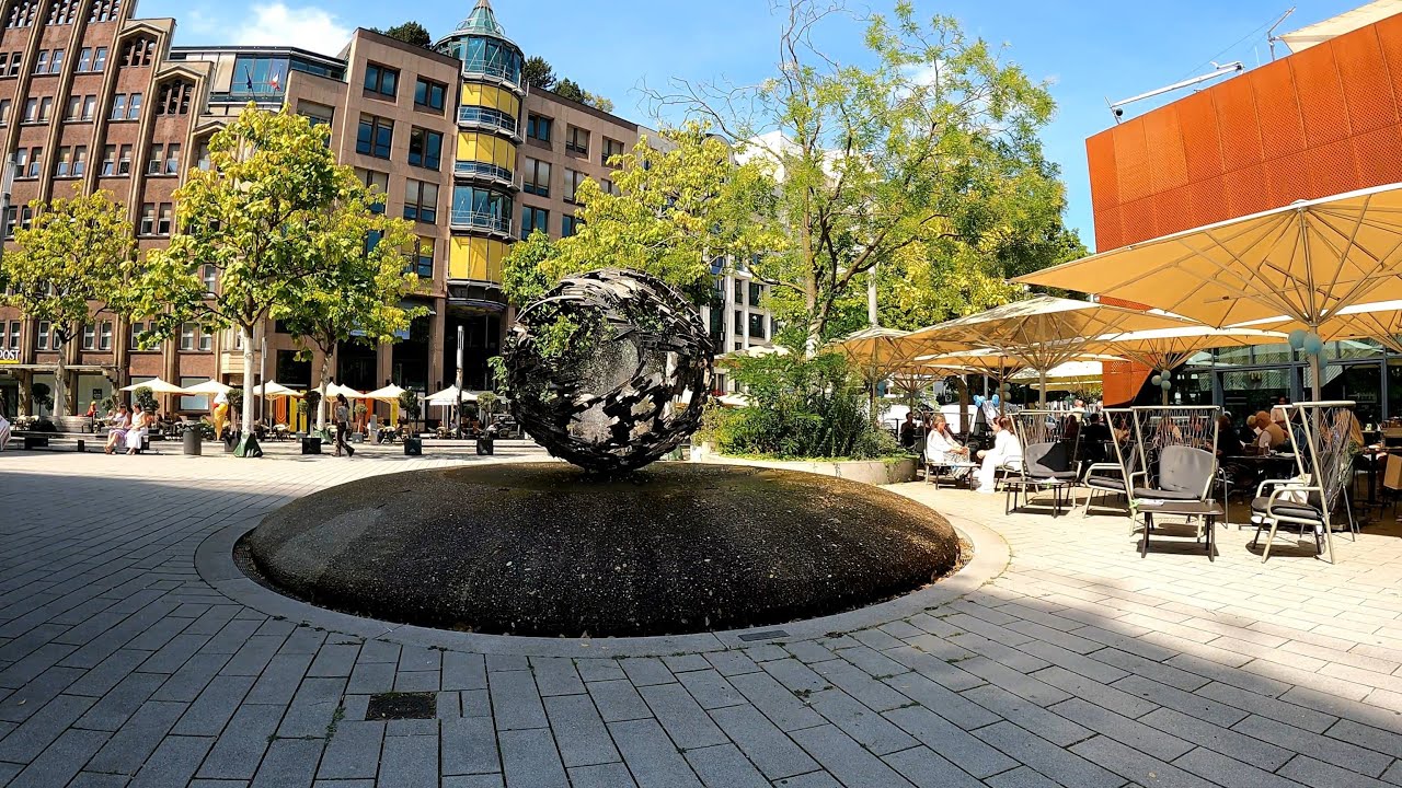 [4K] Cycling Düsseldorf | Merowingerplatz - Martin-Luther-Platz via Burghofstr., Ernst-Reuter-Platz