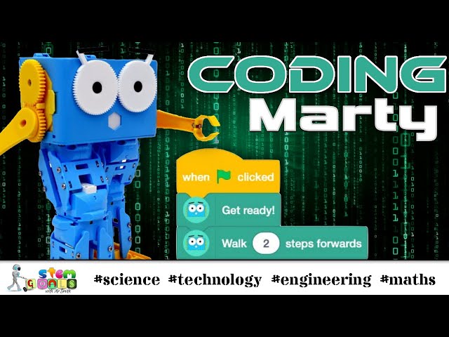 CODING MARTY THE ROBOT - how to program the walking STEM robot
