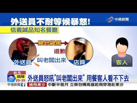 "還有餐在等!"外送員不滿久候 暴怒飆餐廳│中視新聞 20201026