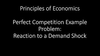 Micro Econ: Perfect Competition Demand Shock