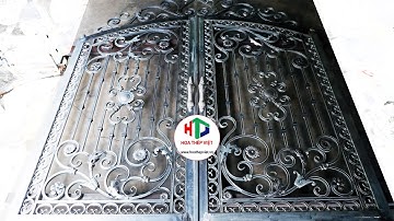 Mẫu cổng hoa văn bằng sắt hộp mạ kẽm đẹp, sản xuất thô cho khách Bến Tre