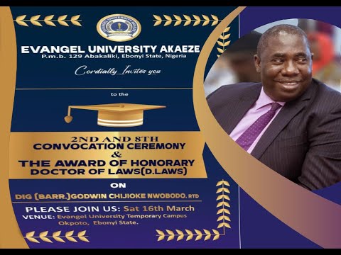 The  Award of Honorary, Doctor of Laws (D.Laws) On DIG (Barr) Godwin Chijioke Nwobodo. RTD