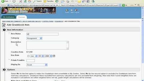 Blackboard Instructor - S -  Gradebook