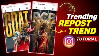 Instagram Viral Posts Grid Layout Tutorial | Ronaldo Repost Feed Kaise Banaye | instagram grid post