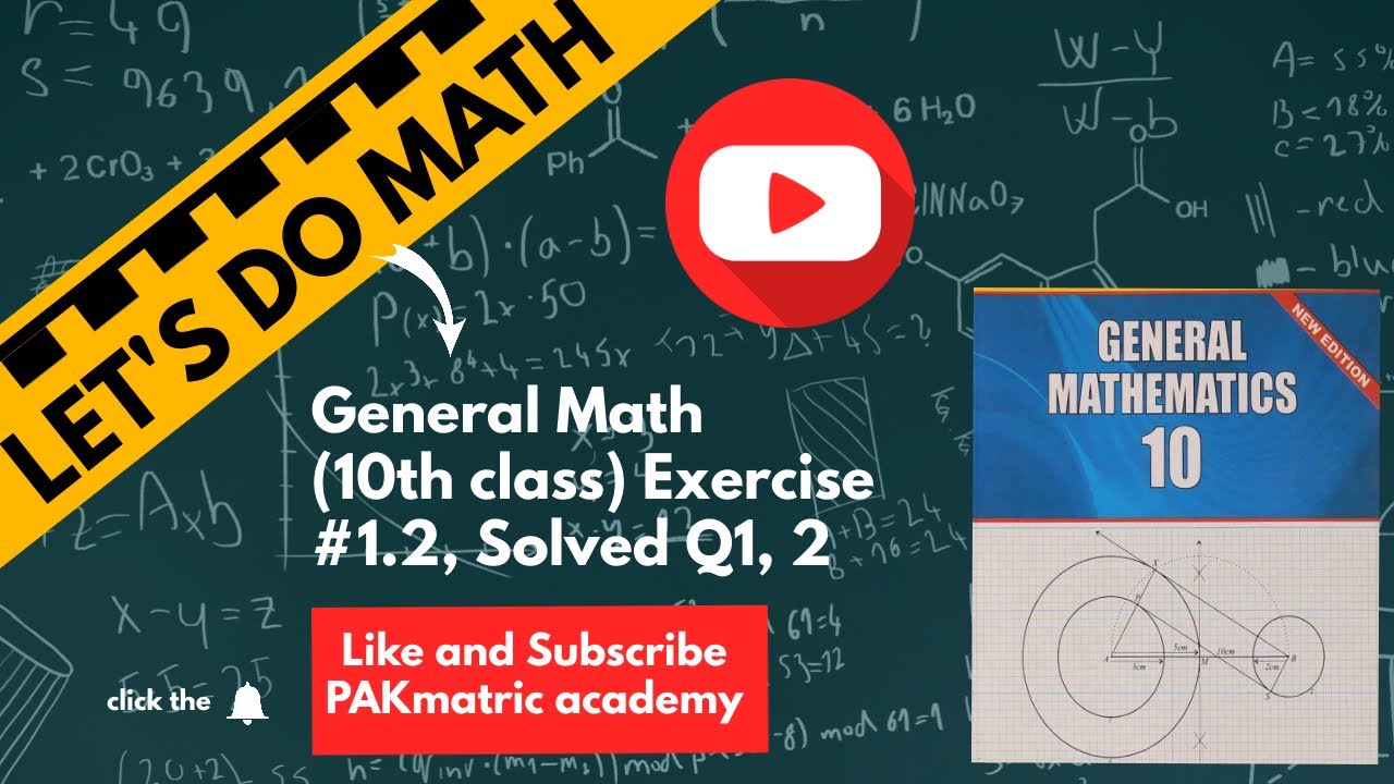 10th class general math exercise 1.2 solution of question 1 and 2 by ...