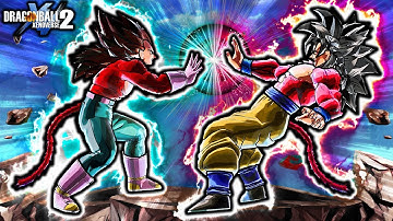 NEW ANIMATED SSJ4 x10 SKILLS & COMBOS! Dragon Ball Xenoverse 2 Custom SSJ4 Goku vs Vegeta Skills