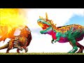 ALPHA INFERNAL TYRANNOSAURUS REX VS BIONIC DRAGON & SPIDER QUEEN (ARK SURVIVAL EVOLVED BATTLE)