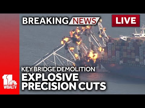LIVE from SkyTeam 11: Explosive precision cuts to Key Bridge wreckage 