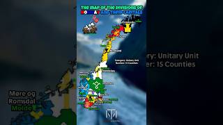 The map of the divisions of Norway and their capitals