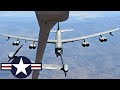 US Air Force. Huge strategic bomber B-52H Stratofortress performs aerial refueling.